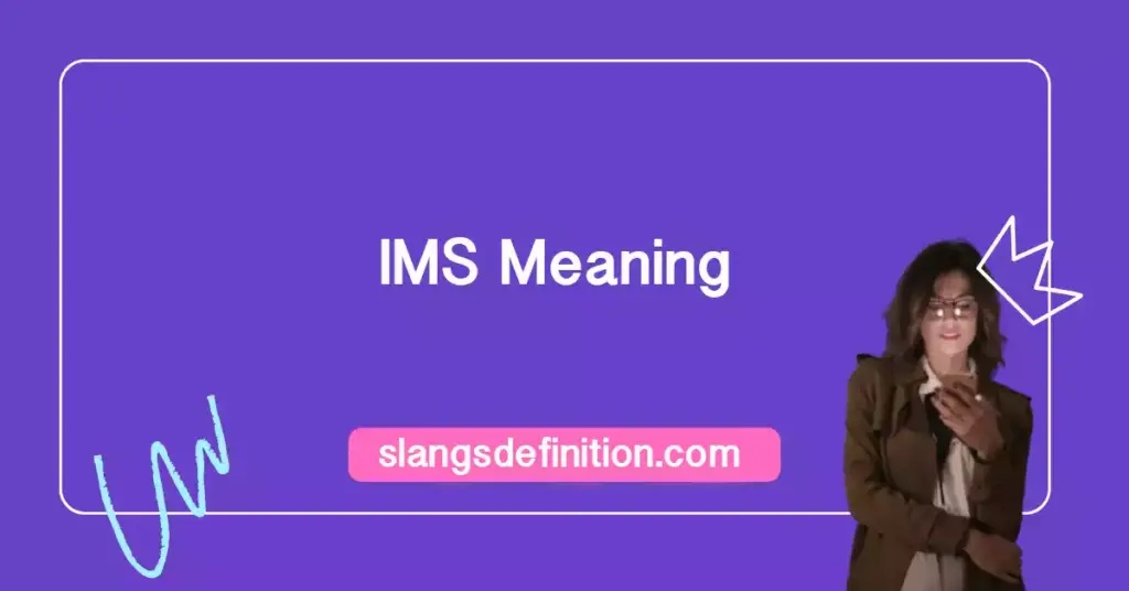 What does IMS mean in texting? IMS Examples Slangs Definition